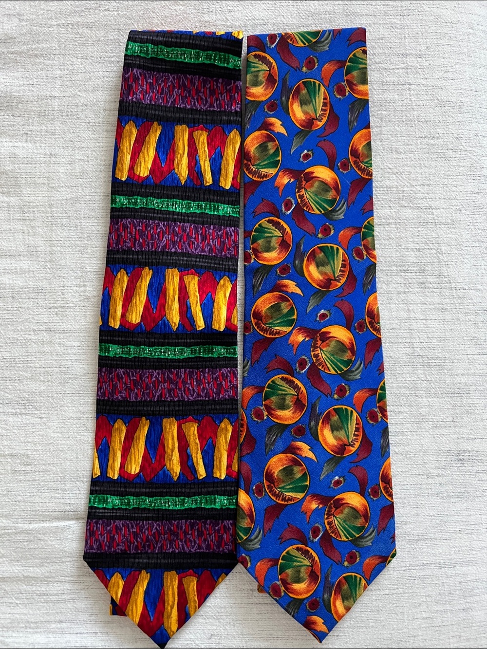 Cocktail Collection | Pair of Vintage 100% Silk Men's Novelty Neckties